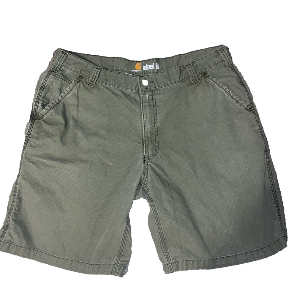 Carhartt Ripstop Shorts Mens 40 Relaxed Workwear Casual Olive Utility Gorpcore